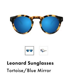 Illesteva Leonard sunglasses blue reflective tortoise